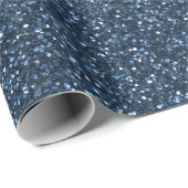 Kühles Jeansblau Feines Glittermuster Geschenkpapier (Rolleneckpunkt)