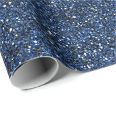 Kühles Jeansblau Feines Glittermuster Geschenkpapier (Rolleneckpunkt)