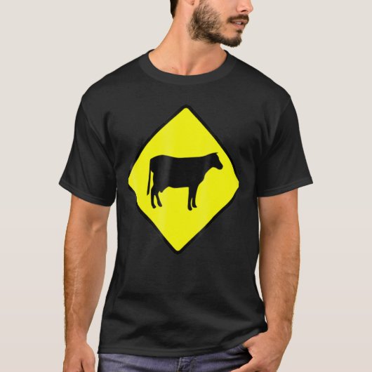 Kühles Kuhüberquerungsschild T-Shirt (Vorderseite)