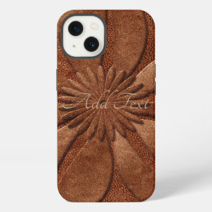 Kühles Kupfer-Look Vintage Style Blumenetui iPhone 13 Hülle