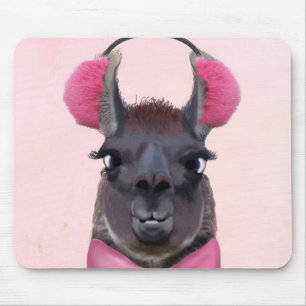Kühles Lama-Rosa Mousepad