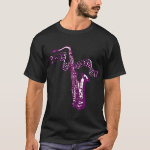 Kühles lila Saxophon T-Shirt