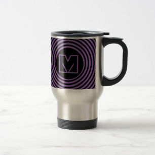 Kühles lila Spiralen-Wirbel-Monogramm Reisebecher