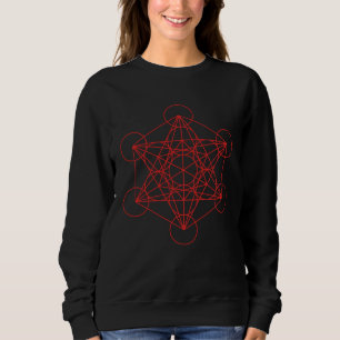 Kühles Mandala Heilige Geometrie Metatron Würfel Sweatshirt