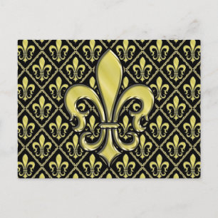 Kühles Mardi Gras Fleur de Lis Design Postkarte