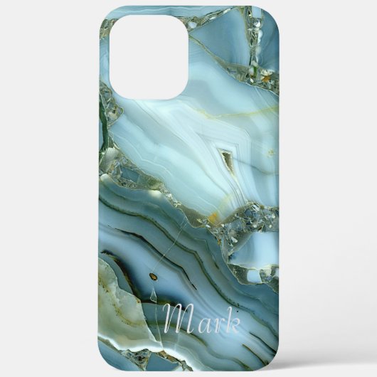 Kühles Marmormuster Monogramm Case-Mate iPhone Hülle (Rückseite)