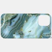 Kühles Marmormuster Monogramm Case-Mate iPhone Hülle (Hinten (horizontal))
