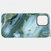 Kühles Marmormuster Monogramm iPhone Hülle (Rückseite (Horizontal))