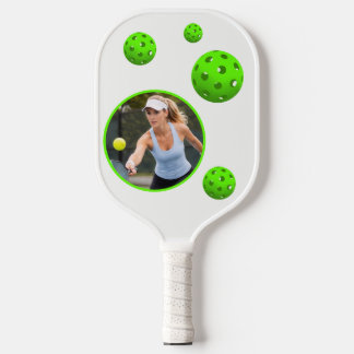 Kühles modernes initial Name Foto Pickleball Paddl Schläger