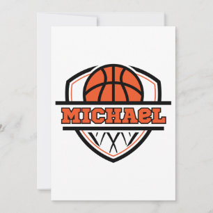 Kühles Orange Schwarzes Basketball Sport Einladung
