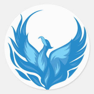 Kühles Phönix-Vogeldesign Runder Aufkleber