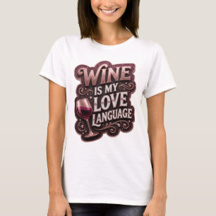 Kühles Pink WINE IST MEINE LIEBESSPRACHE Tragbare T-Shirt
