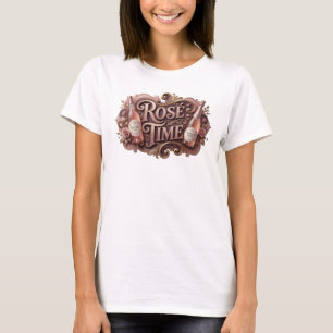 Kühles Rosa ROS TIME Grafik T-Shirt