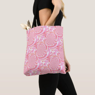 Kühles rosa und korallenrotes Fraktalmuster Tasche
