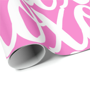 Kühles Rosa und Weißes Lustiges Muster Geschenkpapier
