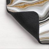 Kühles Schwarz-Gold-Marmor Mousepad (Ecke)