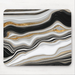 Kühles Schwarz-Gold-Marmor  Mousepad