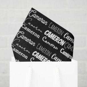 Kühles Schwarz Weiß Geburtstag Personalisierter Na Seidenpapier