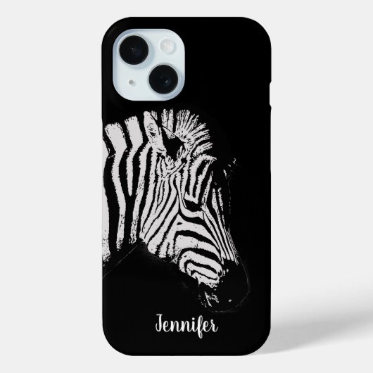 Kühles Schwarz-Weiß-Zebra persönlich Case-Mate iPhone Hülle (Rückseite)