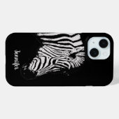 Kühles Schwarz-Weiß-Zebra persönlich Case-Mate iPhone Hülle (Rückseite (Horizontal))