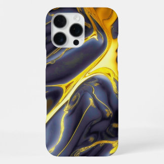 Kühles schwarzes Gold geschmolzen Marmorfliessend iPhone 16 Pro Max Hülle