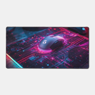 Kühles schwarzes und rotes futuristisches Gaming  Schreibtischunterlage