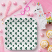 Kühles Shamrock-Fliesenmuster-Klee  Pappteller (Party)