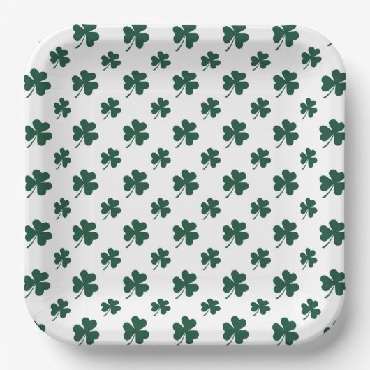 Kühles Shamrock-Fliesenmuster-Klee  Pappteller (Vorderseite)