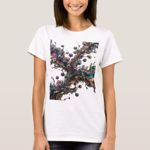 Kühles Silber ABSTRACT ART Mode Druck T-Shirt