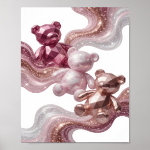 Kühles Silber ABSTRACT ART Moderne Gestaltung Poster