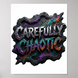 Kühles Silber SORGFÄLTIG CHAOTISCHES künstlerische Poster
