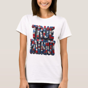 Kühles Silber TRUE PATRIOT Grafikdesign T-Shirt