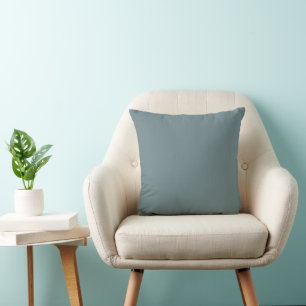 Kühles Stahlgrau, Blau Rauch Cyan Uni-Farbe Kissen