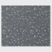 Kühles Stahlgrau Feines graues Glittermuster Geschenkpapier (Flach)
