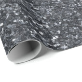 Kühles Stahlgrau Feines graues Glittermuster Geschenkpapier (Rolleneckpunkt)