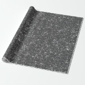 Kühles Stahlgrau Feines graues Glittermuster Geschenkpapier (Ungerollt)