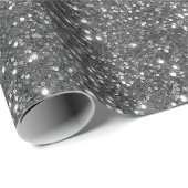 Kühles Stahlgrau Feines graues Glittermuster Geschenkpapier (Rolleneckpunkt)