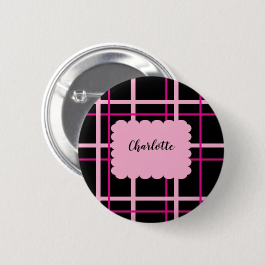 Kühles Streifenmuster Button (Vorne & Hinten)