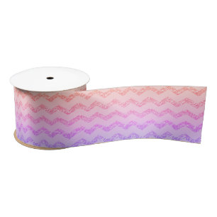 Kühles trendiges Chevron-Zickzack-Ombre-Glitter Satinband