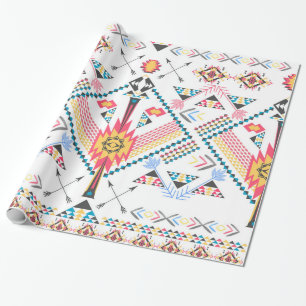 Kühles trendiges, tribal-ethnisches geometrisches geschenkpapier