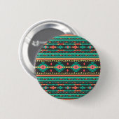 Kühles, tribal-ethnisches geometrisches Muster Button (Vorne & Hinten)
