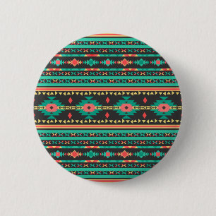 Kühles, tribal-ethnisches geometrisches Muster Button
