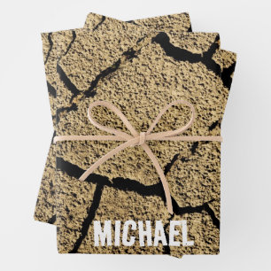 Kühles trockenes Land rissige Erde Ihr benutzerdef Geschenkpapier Set