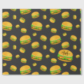 Kühles und lustiges leckeres Burger-Muster Monogra Geschenkpapier (Flach)