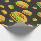 Kühles und lustiges leckeres Burger-Muster Monogra Geschenkpapier (Ecke)