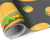 Kühles und lustiges leckeres Burger-Muster Monogra Geschenkpapier (Rolleneckpunkt)