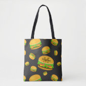 Kühles und lustiges leckeres Burger-Muster Monogra Tasche (Vorderseite)