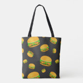 Kühles und lustiges leckeres Burger-Muster Monogra Tasche (Rückseite)