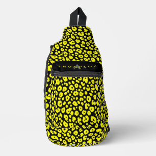 Kühles Wildes Schwarz-Gelbes Stylisches Gepard-Mus Crossbody Bag