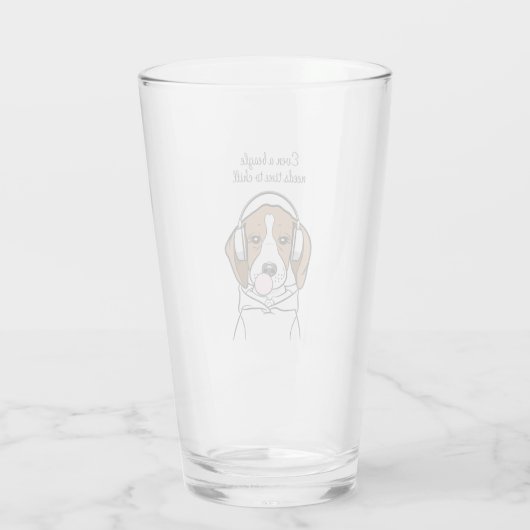 Kühlhund mit Bubblegum Funny Beagle Glas (Rückseite)